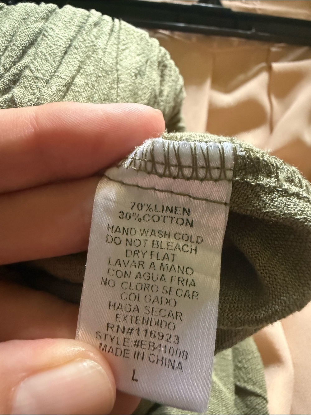 Three Bird Nest Olive Green Wide Leg Pull-On Pants - Picture 2 of 4